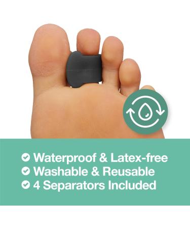 Zentoes Gel Toe Spreader for Overlapping Toes & Alignment - 4 Pieces (Black) | Corrective Spacer for Pain Relief - Buy Online on SooperMarket.com