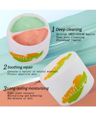 Clay Face Mask - Clay Mask For Controlling Oil And Refining Pores 2 Colors Cleansing Mask Deep Cleansing Mud Mask Spa Face Mask For Detoxing Hydrating Face Mask Improve Pore Blemish - Buy Online on SooperMarket.com