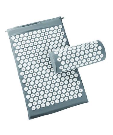 ELEBOX Acupressure Mat Bed Grounding Mat Acupuncture Needles Back and Neck Pain Relief for Yoga and Travel Relieves Stress Lower Back Pain Relief (Grey)