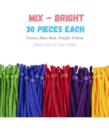 HomyBasic 150 Pcs Adjustable Elastic String for Masks 1/4 inch Mix-Rainbow - Soft Stretch Cord for Sewing Mask - Buy Online on SooperMarket.com