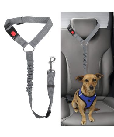 Beaface Headrest Dog Car Seat Belt Pet Car Seat Belt Lead Adjustable Elastic Car Harness Seat Belts for Dogs Cats Pets in Car Strong Nylon Bungee Buffer Dog Car Harnesses (Grey)