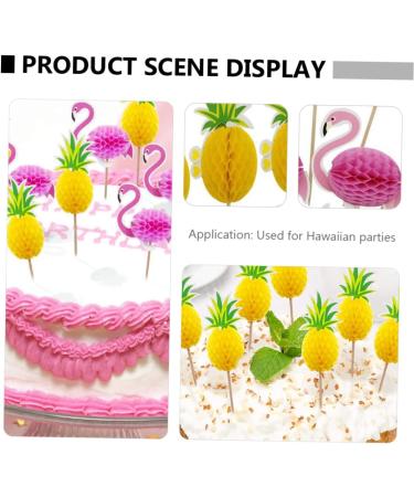 OFFSCH 19pcs Baking Decoration Insert Cake Topper Toppers Para Comida Cake Decor Topper Flamingo Cake Insert Decoration Fruit Cake Cupcake Three-dimensional Paper 3d Decorative Sign - Buy Online on SooperMarket.com