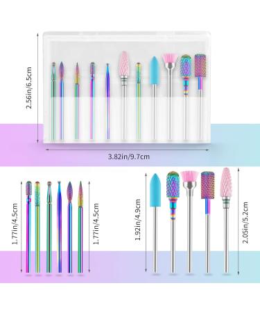 HEYMKGO Nail Drill Bits Set - 11pcs Electric Kit for Salon Acrylic Gel Manicure Pedicure Tools - Buy Online on SooperMarket.com