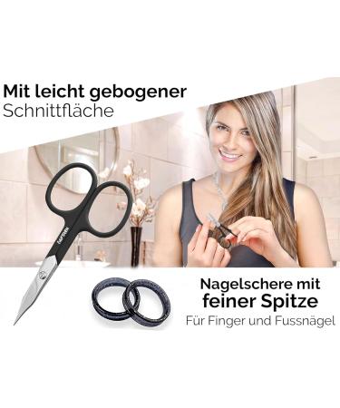 AFTREN Curved Nail Scissors Cuticle Scissors Nails Toenails Brand Quality Extra Fine Sharp for Women Men 4 inch Black - Buy Online on SooperMarket.com