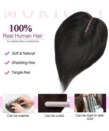 MORICHY Hair Toppers for Thinning Hair Women Real Hair Topper for Women Adding Extra Hair Volume Natural Black Clip in Hair Extensions 7inch Clip In Toppers 100% Remy Human Hair for Hair Loss 7inch-2clip 1B - Buy Online on SooperMarket.com