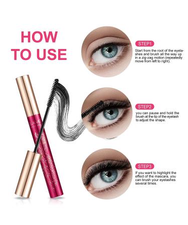 4D Magic Silk Fiber Lash Mascara - Waterproof & Hypoallergenic for Thicker, Long-Lasting, and Curly Eyelashes - Buy Online on SooperMarket.com