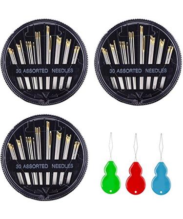 30-Count Assorted Hand Sewing Needles Set 3 Pack