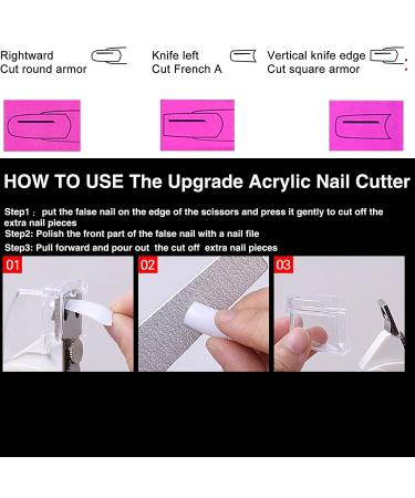 Apstour Acrylic Nail Clipper - Adjustable Stainless Steel Cutter for Thick Nails - U-Shaped False Nail Trimmer in White - Buy Online on SooperMarket.com