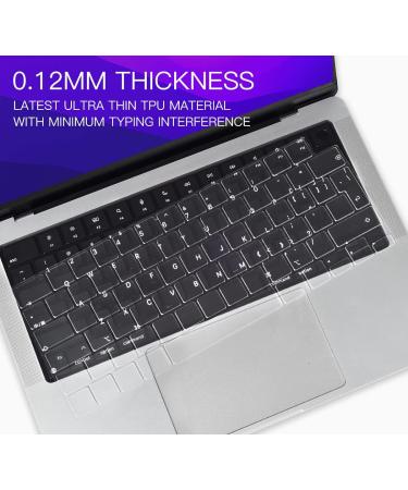 CaseBuy Premium Ultra Thin Keyboard Cover for 2023 2022 2021 M3 M2 M1 Pro/Max Apple MacBook Pro 14" 16" Model A2442 A2779 A2918 A2485 A2780 A2991 EU Keyboard Layout Protector Skin -Clear MacBook Pro 14" 16"(2021-2023) - Buy Online on SooperMarket.com