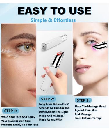 Neck Face Massager - BUV Mini LED Sculpting Tool with 3 Color Modes & Vibration for Enhanced Skin Care - Baby White - Buy Online on SooperMarket.com