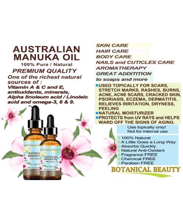 Buy 100% Pure Manuka Oil - Cold Pressed Virgin Carrier Oil for Skin Hair & Nails - 0.5 Fl. oz by Botanical Beauty - Buy Online on SooperMarket.com