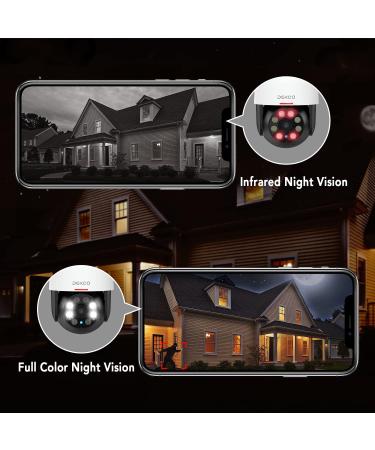 Dekco 2K Outdoor WiFi Security Camera with 360 Pan-Tilt View, Motion Detection, Siren, 2-Way Audio, Full Color Night Vision - Waterproof Dome Surveillance Camera for Home - 3MP, 1 Pack - Buy Online on SooperMarket.com