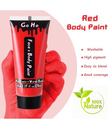Go Ho Red Cream Face Body Paint(2.37 oz) Water Based Red Devil Makeup Face Painting for Adults Children SFX Cosplay Costumes Festivals Halloween - Buy Online on SooperMarket.com