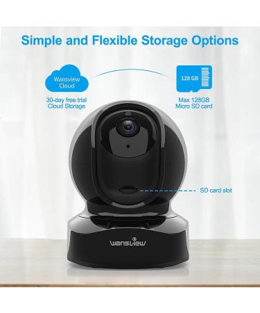 Wansview 2K WiFi Security Camera with 2-Way Audio, Night Vision, Alexa Compatibility - Black - Buy Online on SooperMarket.com