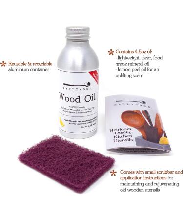 Food Safe Lemon Mineral Oil for Cutting Boards & Utensils - 4.5 oz - Clear & Lemon-Scented - Buy Online on SooperMarket.com