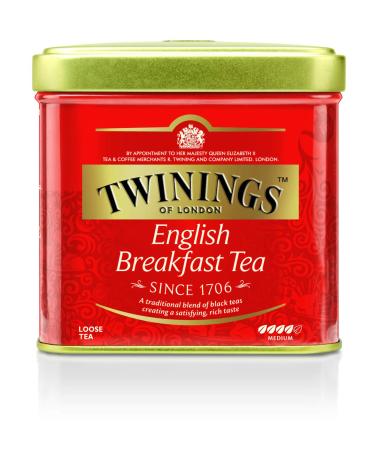Twining English breakfast tea can 100g black tea full round and strong black tea from the best tea gardens of Sri Lanka and India.Black tea 6 -pack (6 x 100 g) 100 g (6 Pack)