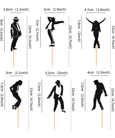Blumomon 30pcs Jazz Cupcake Toppers Dance Party Cake Decoration Black Glitter Tap Dancers Cupcake Picks Music Dancer Cupcake Picks for Birthday Parties Wedding Party Decorations Disco-4 - Buy Online on SooperMarket.com