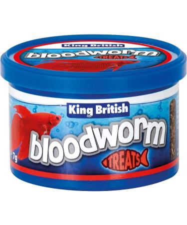 King British | Bloodworm Treats | For All Coldwater Tropical & Marine Fish Turtles & Terrapins | High Protein & Iron | Provides Excellent Colour & Condition | Complementary Treats | 7g Single - Buy Online on SooperMarket.com