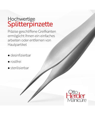 OTTO HERDER Feilchenfeld Splinter Tweezers - 11.3 cm Stainless Steel Medical Pointed Tweezers with Micro- Serration for Precise Splinter Removal - International Shipping Available - Buy Online on SooperMarket.com