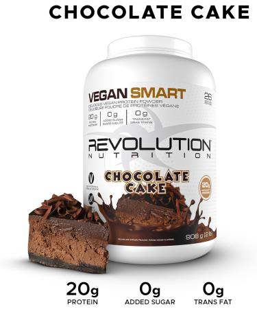 Revolution Nutrition Vegan Smart Vegan Protein Powder Dairy Free Plant Based Sugar Free Soy Free BCAAs Keto Friendly For Men & Women 20g Of Protein Per Scoop 908g 26 Servings (Chocolate Cake 2 Pound) Chocolate Cake 26 Servings (Pack of 1) - Buy Online on SooperMarket.com