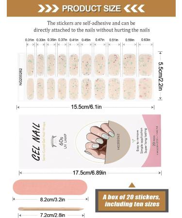 Kalolary 20PCS Luminous Glitter Gel Nail Polish Strips - Glow in the Dark Waterproof Nail Wrap Stickers (White) - Includes Nail File and Stick - Buy Online on SooperMarket.com