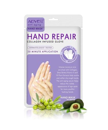 P-Beauty Lavender Hand Mask | 5 Pairs of Moisture Gloves | Collagen & Vitamin-Rich Anti-Aging Care for Cracked Dry Hands - Buy Online on SooperMarket.com