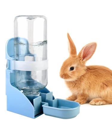 Rabbit Water Bottle No Drip (500ml/17oz) Guinea Pig Water Bottle Non Drip Rabbit Water Feeder Free Standing Small Animal Water Bottle for Dog Cat Guinea Pig Rabbit Hamster Small Animals