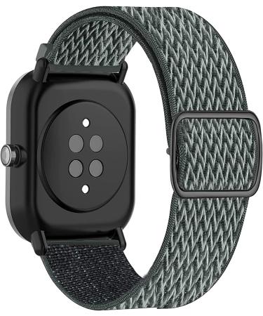 Krudary 3 Pack Adjustable Elastic Band for Amazfit GTS/Bip/Bip S - Soft Stretch Nylon Loop Bracelet Strap Replacement in Black, Green, Grey - Buy Online on SooperMarket.com