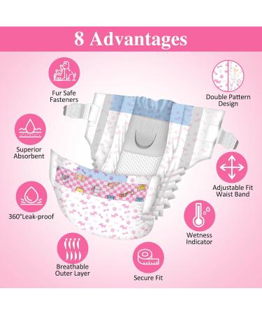 Buy Dono Disposable Dog Diapers for Females - 48 Super Absorbent Leak-Proof Pants for Heat & Incontinence - Sizes XXS to L - Buy Online on SooperMarket.com