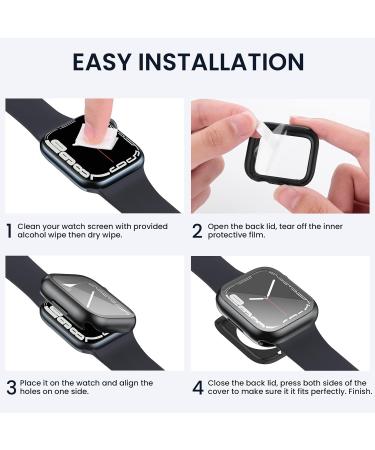 Tensea 2-in-1 Waterproof Apple Watch Screen Protector Case - Series 8/7, 45mm - Matte Black - Buy Online on SooperMarket.com
