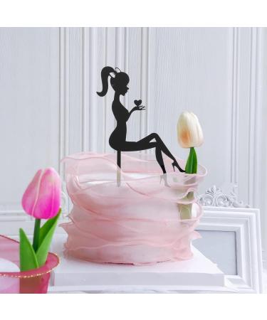 Uinfhyknd Pack of 6 High Heel Girls Birthday Cake Decoration Cake Toppers (Black) - Buy Online on SooperMarket.com