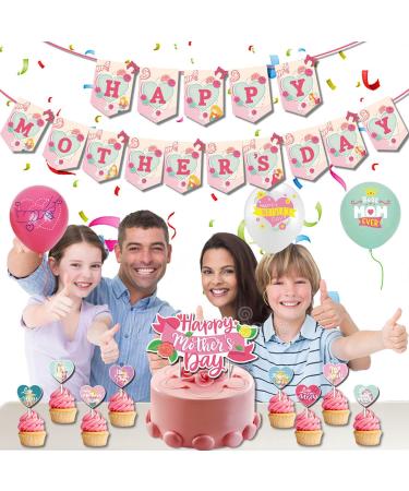 17Pcs Mother's Day Cake Toppers+12Pcs Mother's Day Ballons Happy Mother's Day Cupcake Toppers Mother's Day Gift Mother's Day Cake Party Decoration Supplies. - Buy Online on SooperMarket.com