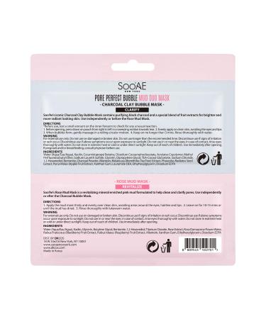 SOOAE Pore Perfect Bubble Mud Duo Mask - 12 Count Carbonated Bubble Clay & Rose Mud for Pore Care | International Shipping Available - Buy Online on SooperMarket.com
