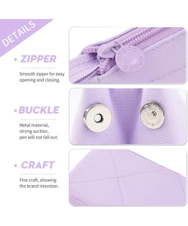 ANGOOBABY Large Capacity Pencil Case Durable Pen Pouch Portable Pencil Bag with Handle for School Teen Girl Boy Men Women Adults purple - Buy Online on SooperMarket.com