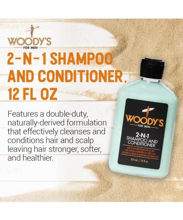 Buy Woody's 2-in-1 Thickening Shampoo & Conditioner for Men Fuller Thicker Hair & Healthier Scalp 12 oz | International Shipping - Buy Online on SooperMarket.com