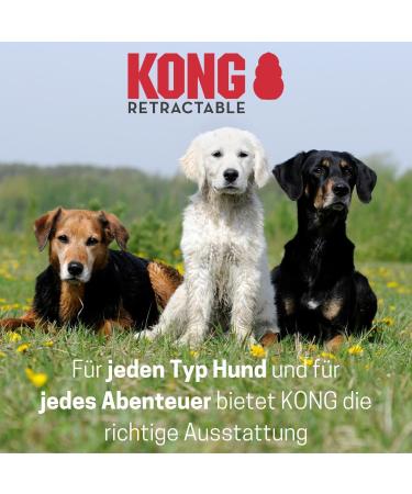 Kong Roll-Out Dog Leash 5m | XL for Large Dogs Up to 70kg | High-Quality Roller Leash with Break & Lock System | Soft Handle & Reflective Belt in Red - Buy Online on SooperMarket.com