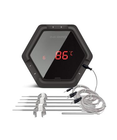 Inkbird bluetooth thermometer grill with 6 sensor magnetic for kitchen food Smoker bbq cook thermometer iPhone android smartphone (IBT-6X black)