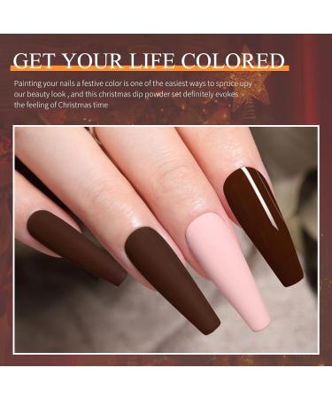28g/Box Maroon Brown Coffee Dipping Powder No Lamp Cure | Gel Polish Effect | Smooth Finish (No.18) - Buy Online on SooperMarket.com