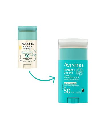 Aveeno Protect + Soothe Mineral Sunscreen Stick SPF 50, Fragrance-Free, Travel Size 1.5 oz - Buy Online on SooperMarket.com