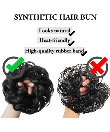 SARLA 2PCS Small Messy Hair Bun Scrunchies | Synthetic Updo Hair Extensions for Women - Ash Blonde - Buy Online on SooperMarket.com
