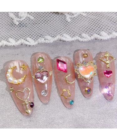 Dornail 3D Star Moon Nail Charms | Colorful Heart Rhinestones | Nail Gems for Nail Art | Geometry Rhinestone Decorations | Nail Kit 1 Box - Buy Online on SooperMarket.com