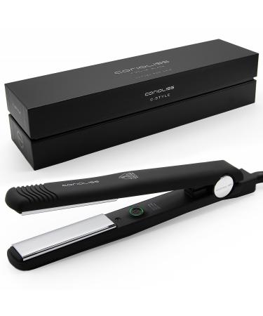 Corioliss C Style | Hair Straightener for Women | Titanium Plate for Fine Hair | Professional Iron with Temperature Control (Black Soft Touch)