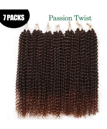 Passion Twist Hair - 7 Packs 18-Inch Water Shaft Bohemian Crochet Extensions (T1B-30#) | YDDM Authentic Hair - Buy Online on SooperMarket.com