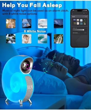 Bestyijo Daylight Alarm Clock - Sunrise Sunset Simulation Bluetooth Audio 8 White Noise Sounds 4 Alarms & Bedside Lamp | International Shipping Available - Buy Online on SooperMarket.com