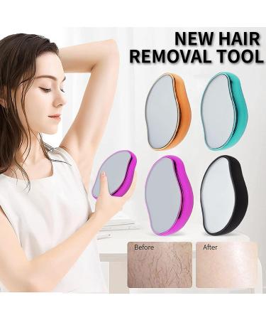 Reusable Crystal Hair Eraser for Women Legs - Painless Hair Remover & Skin Exfoliator - Washable Nano Hair Removal Tool for Smooth Skin - Hot Pink - Buy Online on SooperMarket.com