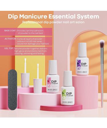 Modelones 20 Colors Dip Powder Nail Kit Nude Pink Acrylic Dipping System for French Nail Art | DIY Salon Manicure Set with Top/Base Coat Activator | 2022 Christmas Gift - Buy Online on SooperMarket.com