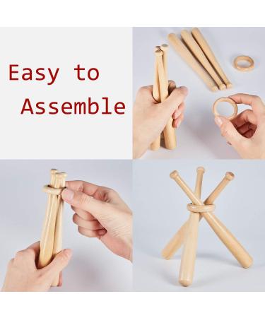 Wooden Baseball Stand Display Holder with Mini Bats and Circles - Ideal for Players and Fans - Buy Online on SooperMarket.com