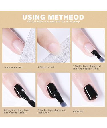 Clear Gel Nail Polish Top Coat Set - No Wipe Base & Top Coat Kit for Salon-Quality Manicures - 2 Pcs 8ml - Buy Online on SooperMarket.com