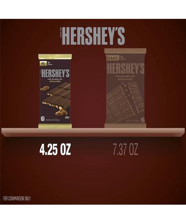 Hershey's Milk Chocolate with Almonds XL Candy - Bulk 4.25 oz Bars (12 Count) - Individually Wrapped Chocolate - 16 Pieces - Buy Online on SooperMarket.com