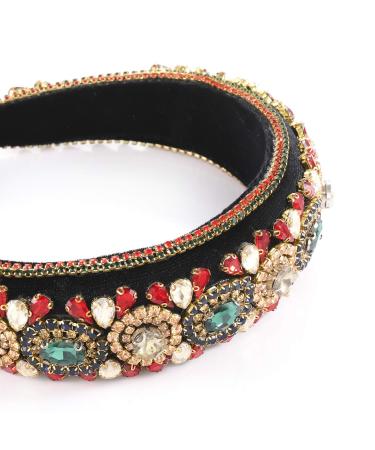 Padded Rhinestone Headband - Crystal Velvet Wide Hairband for Women and Girls - Buy Online on SooperMarket.com